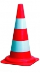 Kužel výstražný oranžový + dva biele pruhy, 54 cm
