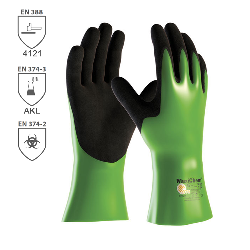 Chemické rukavice ATG MAXICHEM 56-630 máčané v nitrile