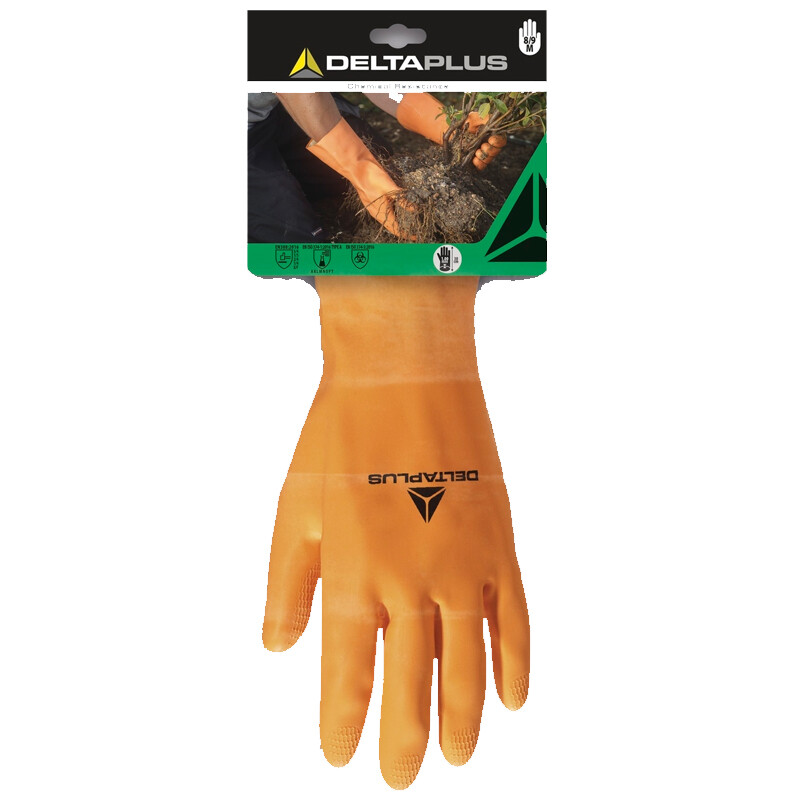 Chemické rukavice DPVE450 máčané v latexe (s blistrom)