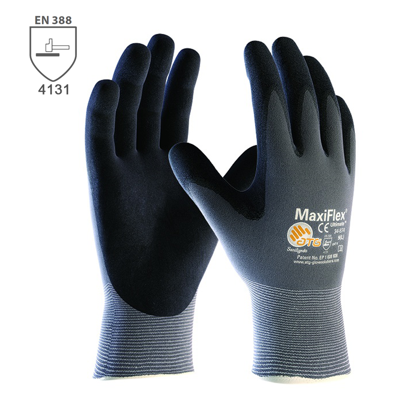 Pracovné rukavice ATG MaxiFlex ULTIMATE máčané v nitrilovej pene