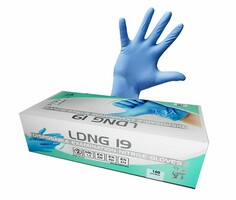 Jednorazové rukavice LDNG19 nitrilové nepudrované modré