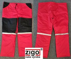 Nohavice RAVEN do pása zateplené červeno-čierne s reflexom č.48