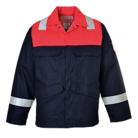 Bl&uacute;za FR 55 modro-červen&aacute; nehorľav&aacute; antistatick&aacute; S