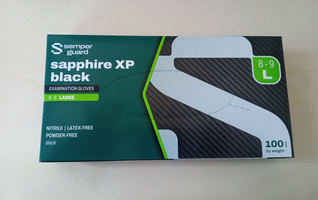 Jednorazov&eacute; rukavice SEMPERGUARD SAPPHIRE XP BLACK nitrilov&eacute; nepudrovan&eacute;