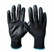 Pracovné rukavice M-GLOVE čierne máčané v polyuretáne