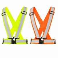 Ramenný reflexný pás CROSS BELT elastický žltý