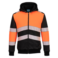 Reflexná zateplená zateplená mikina PW377 PW3 Hi-Vis na zips