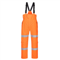 Reflexné nohavice S594 PWR Rainwear Hi-Vis s náprsenkou