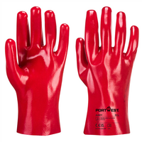 Rukavice A427 celomáčané v PVC červená č.10/XL