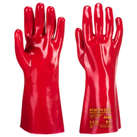 Rukavice A427 celomáčané v PVC červená č.10/XL