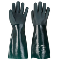 Rukavice A835 chemické PVC 45 cm zelená č.10/XL