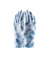 Rukavice IRIS m&aacute;čan&eacute; v PU bielo-modr&eacute; č.7 (s blistrom)