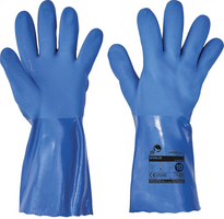 Rukavice NIVALIS FH chemické máčané v PVC modré č.10