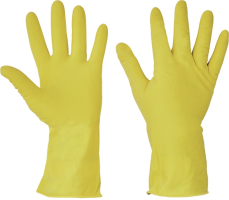 Rukavice STARLING chemické máčané v latexe žlté č.10