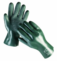 Rukavice UNIVERSAL AS 27cm chemické máčané v PVC zelené č.8