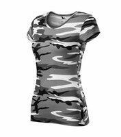 Tričko CAMO PURE 150g dámske camouflage sivá XS
