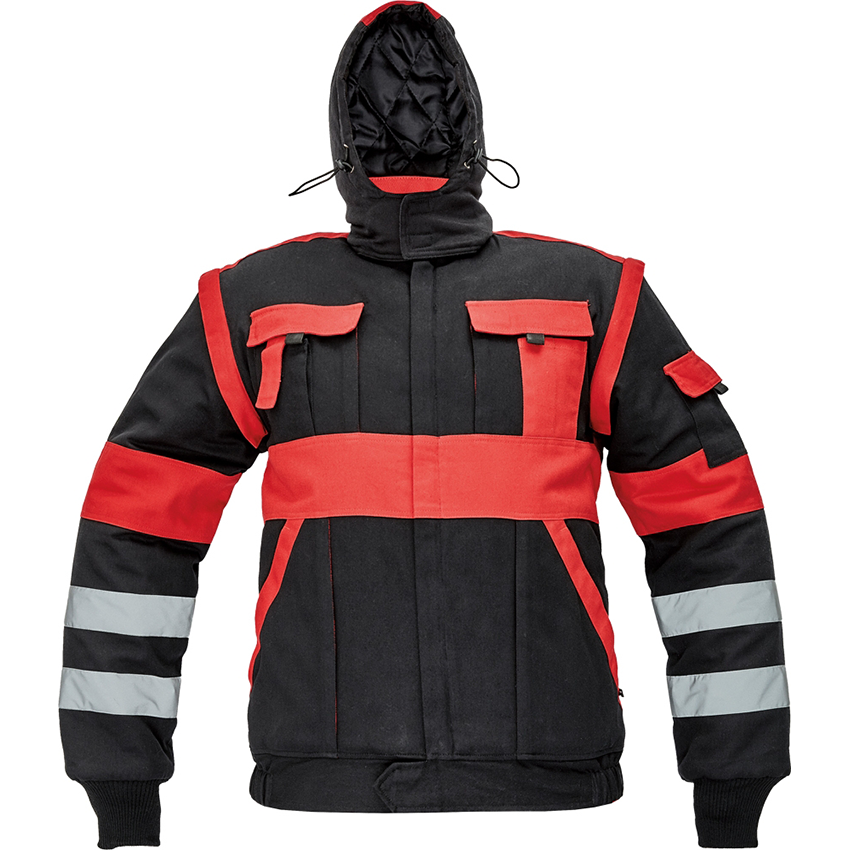 Bl&uacute;za MAX WINTER REFLEX zateplen&aacute; čierno-červen&aacute; č.52