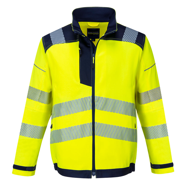 Blúza T500 VISION PW3 Hi-Vis reflexná žlto-tm.modrá S