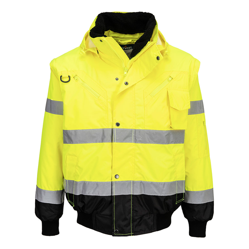 Bunda C465 3v1 Hi-Vis Bomber reflexn&aacute; žlto-čierna XS