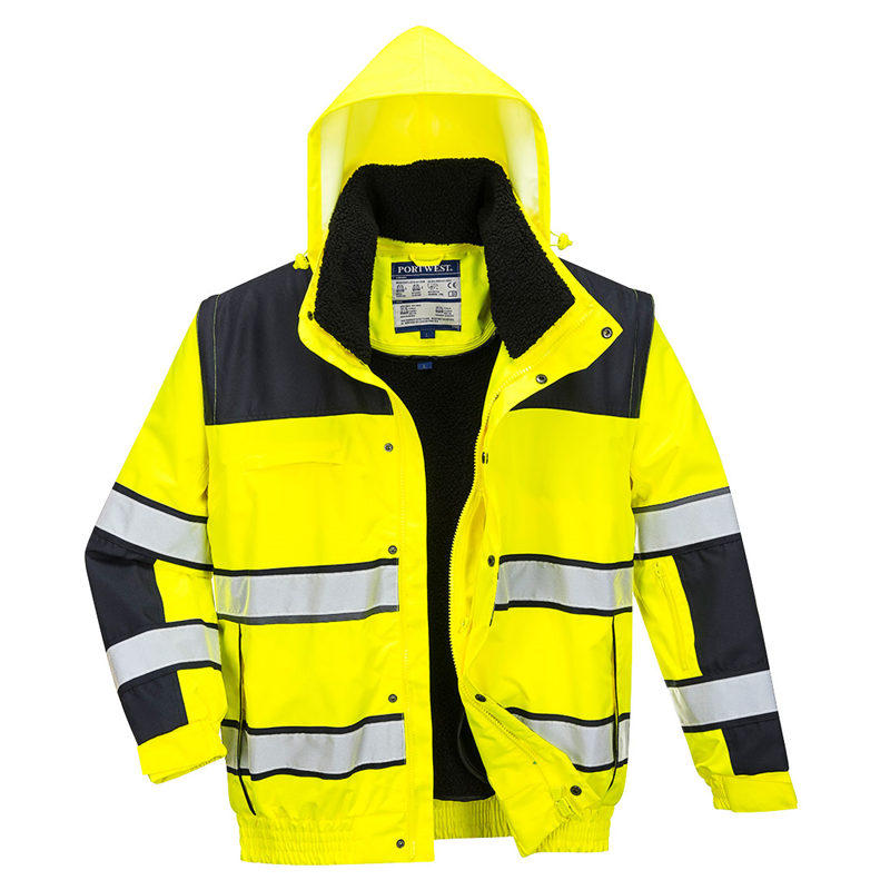 Bunda C466 Hi-Vis Bomber reflexn&aacute; žlto-čierna 5XL
