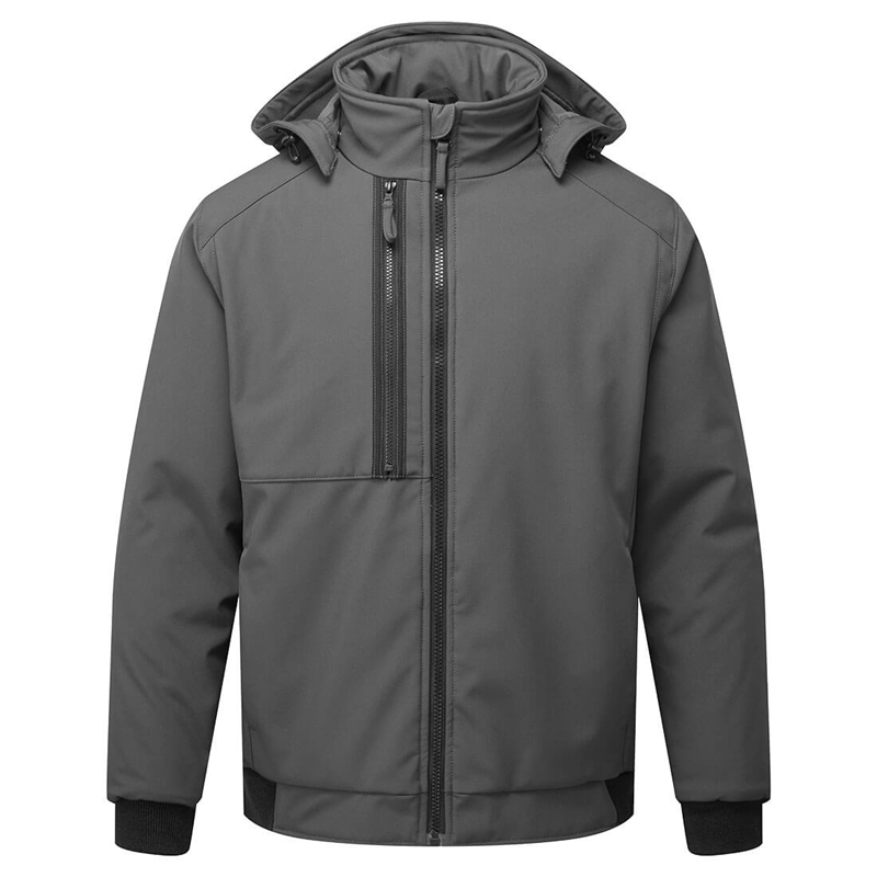 Bunda CD874 WX2 Eco Hooded Insulated softshellov&aacute; zateplen&aacute; oceľovo siv&aacute; S