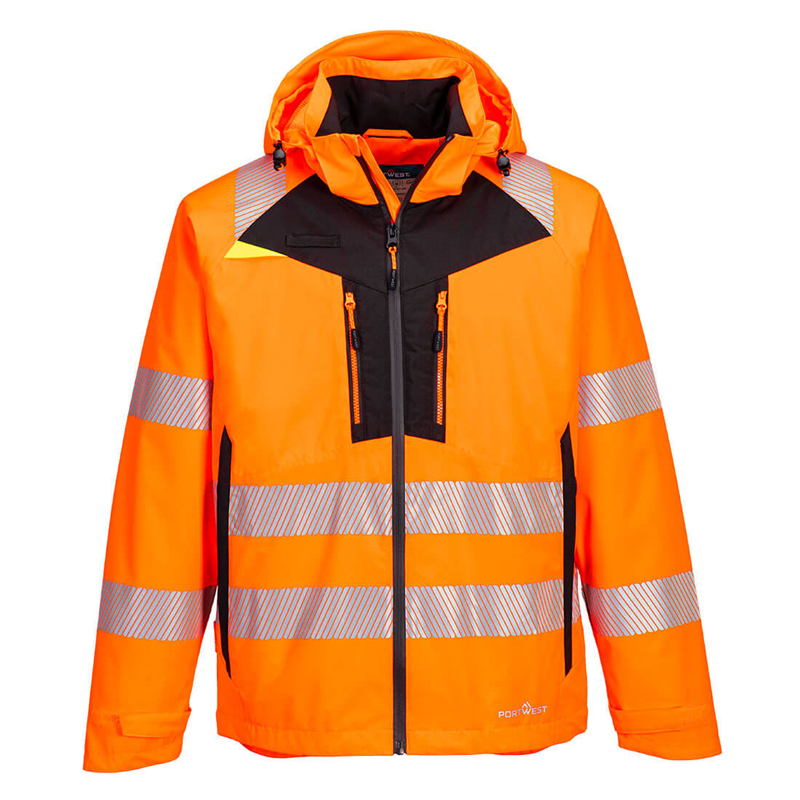 Bunda do dažďa DX462 Hi-Vis reflexn&aacute; oranžov&aacute; 5XL