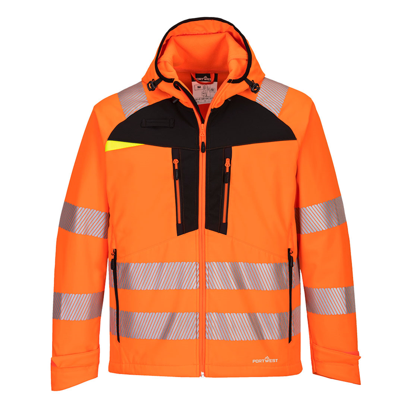 Bunda DX475 Hi-Vis softshellov&aacute; reflexn&aacute; oranžovo-čierna XS