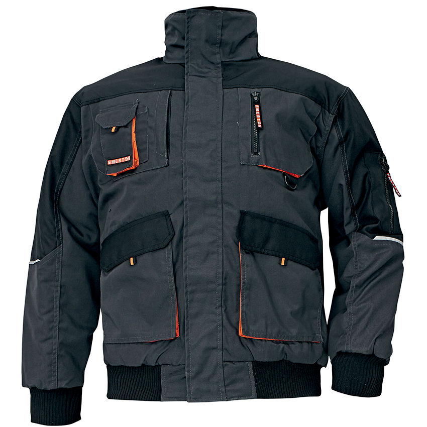Bunda EMERTON PILOT zateplen&aacute; čierno-oranžov&aacute; M