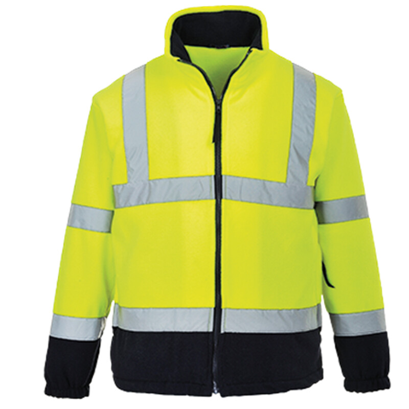 Bunda F301 Hi-Vis fleecová reflexná žlto-tm.modrá L