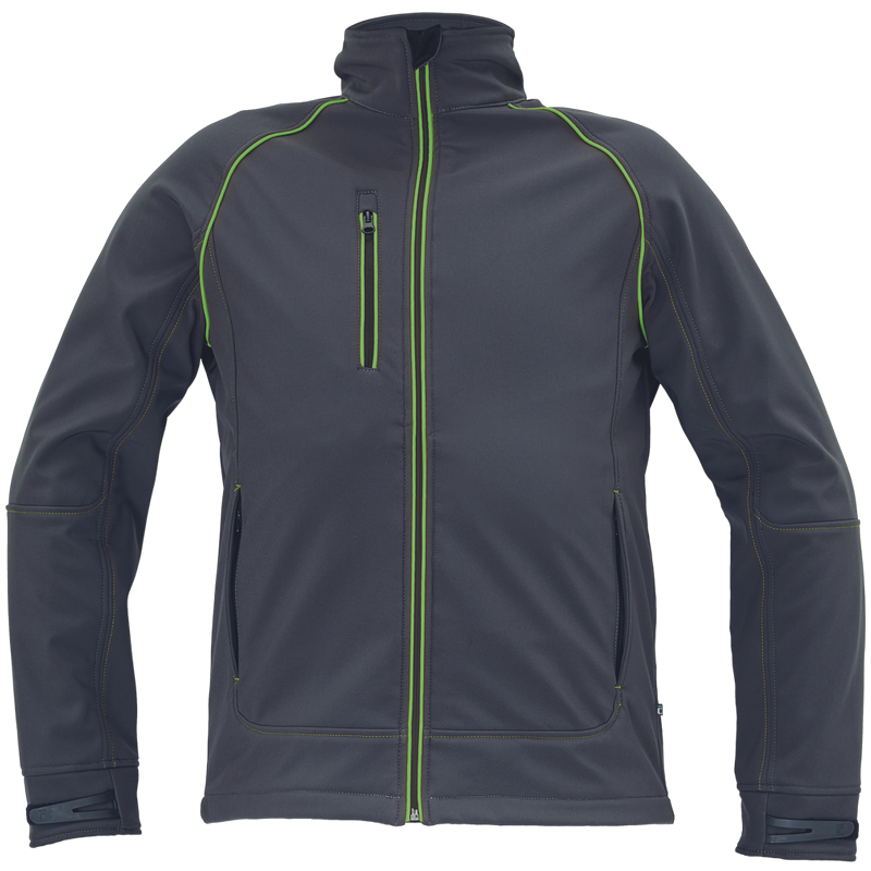 Bunda GREENDALE softshellov&aacute; antracit-limetkov&aacute; L 