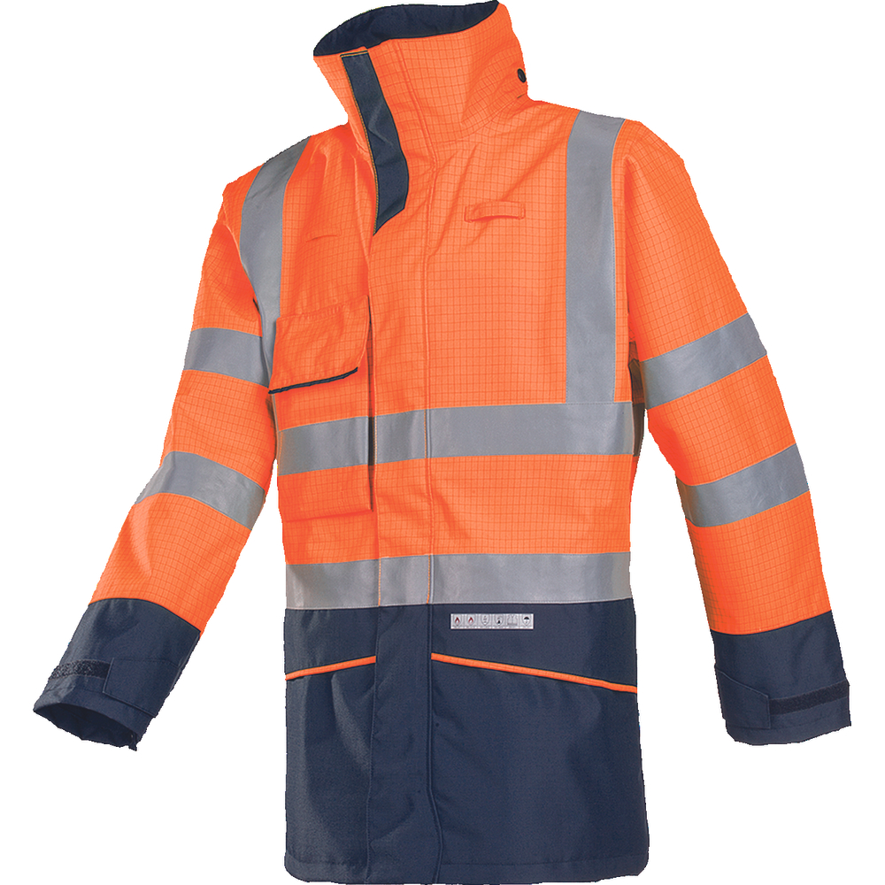 Bunda HEDLAND HV reflexn&aacute; oranžovo-tm.modr&aacute; L
