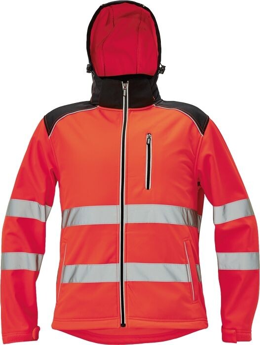 Bunda KNOXFIELD Hi-Vis softshellov&aacute; červen&aacute; XS