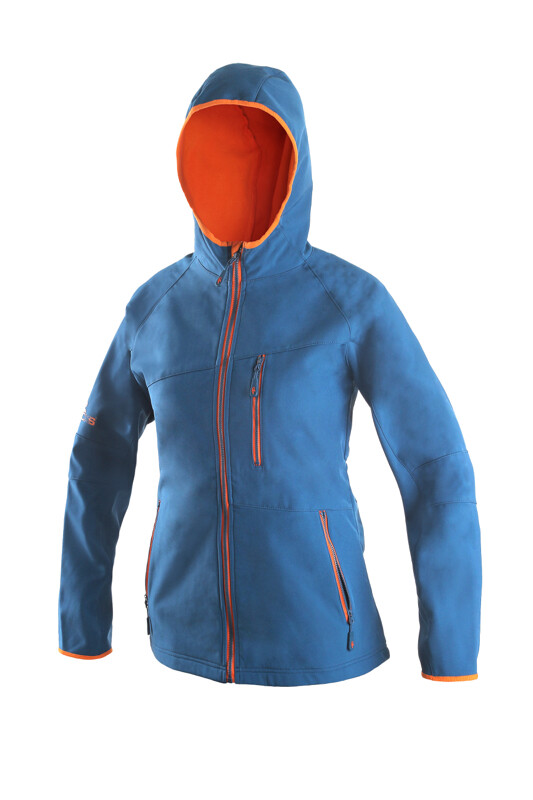 Bunda LEDUC softshellov&aacute; d&aacute;mska modro-oranžov&aacute; S
