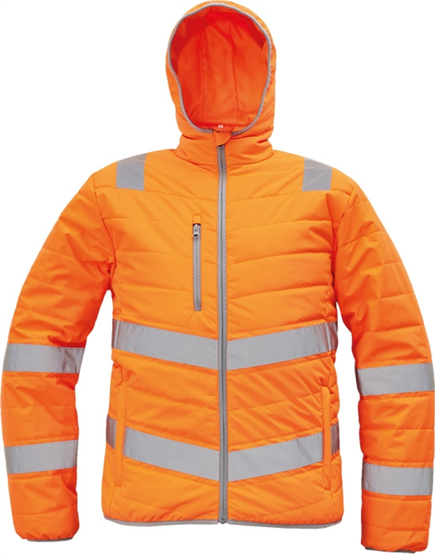 Bunda MONTROSE Hi-Vis zateplen&aacute; reflexn&aacute; oranžov&aacute; XXL