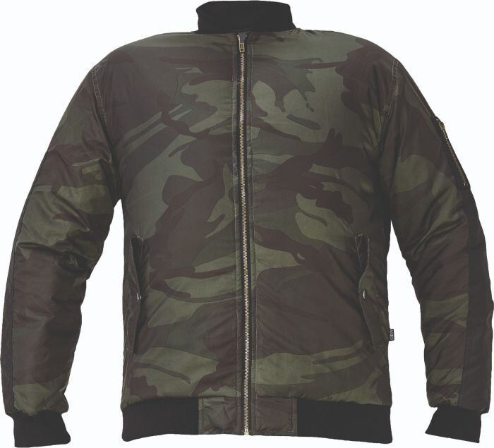 Bunda PILOT CRAMBE zateplen&aacute; camouflage hned&aacute; M