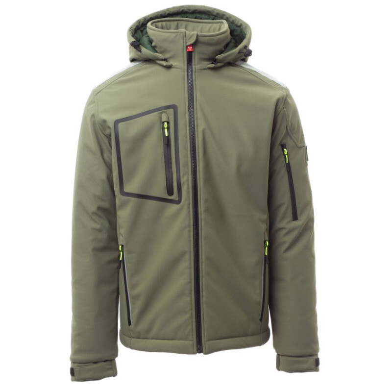 Bunda STREAM PAD softshellov&aacute; zateplen&aacute; p&aacute;nska military (military green) S