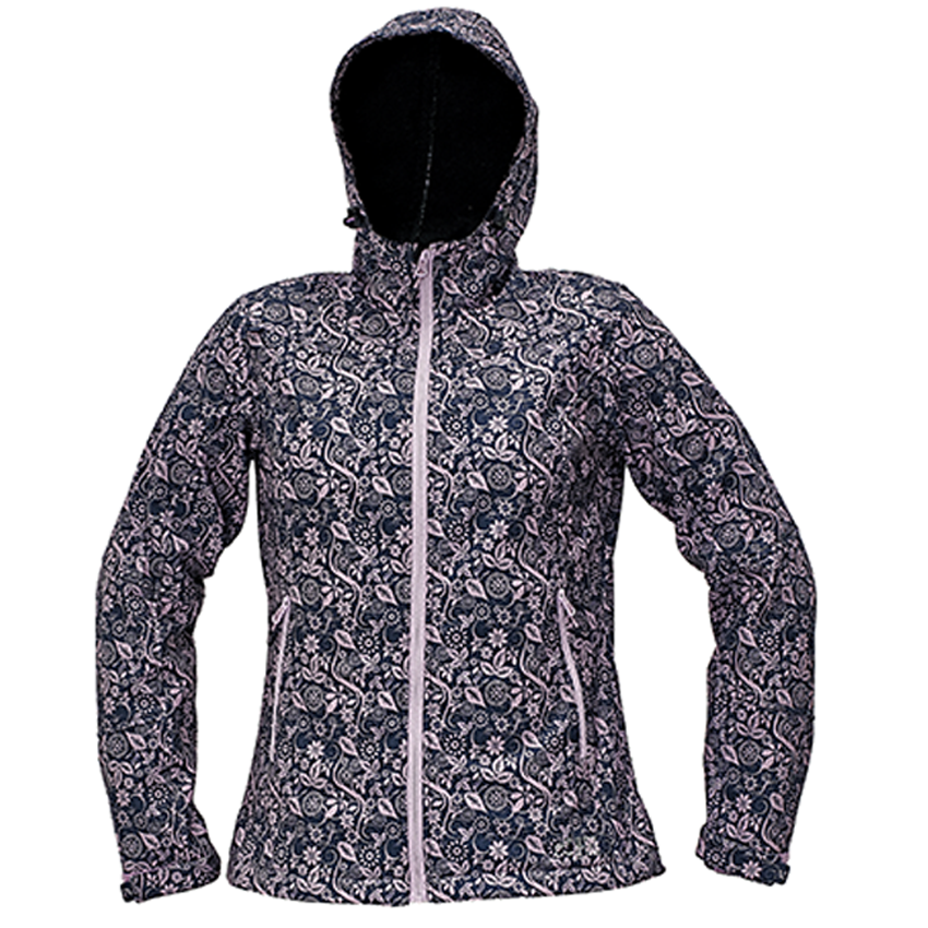 Bunda YOWIE PRINTED softshellov&aacute; d&aacute;mska fialov&aacute; L