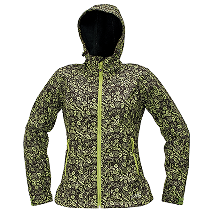 Bunda YOWIE PRINTED softshellov&aacute; d&aacute;mska hned&aacute; XL