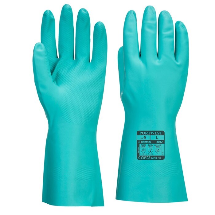 Chemické rukavice A812 NITROSAFE PLUS nitrilové