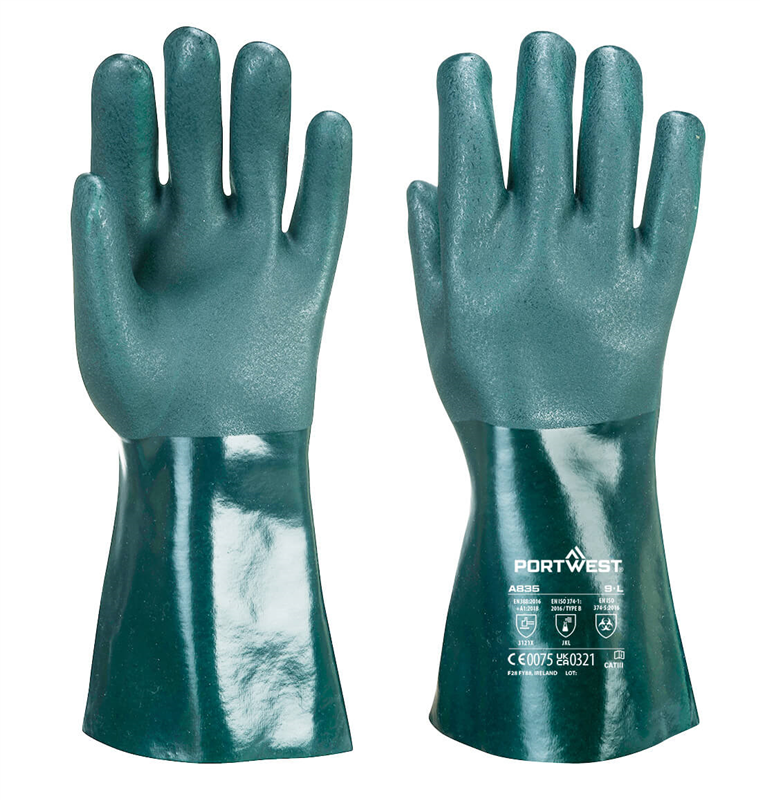 Chemické rukavice A835 PVC 35 cm
