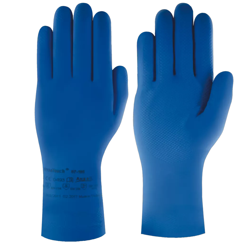 Chemick&eacute; rukavice ANSELL 87-195 VersaTouch(EconohandsPlus) m&aacute;čan&eacute; v latexe