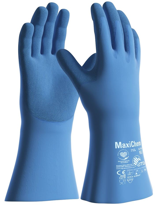 Chemické rukavice ATG MaxiChem 76-730 s TRItech máčané v latexe