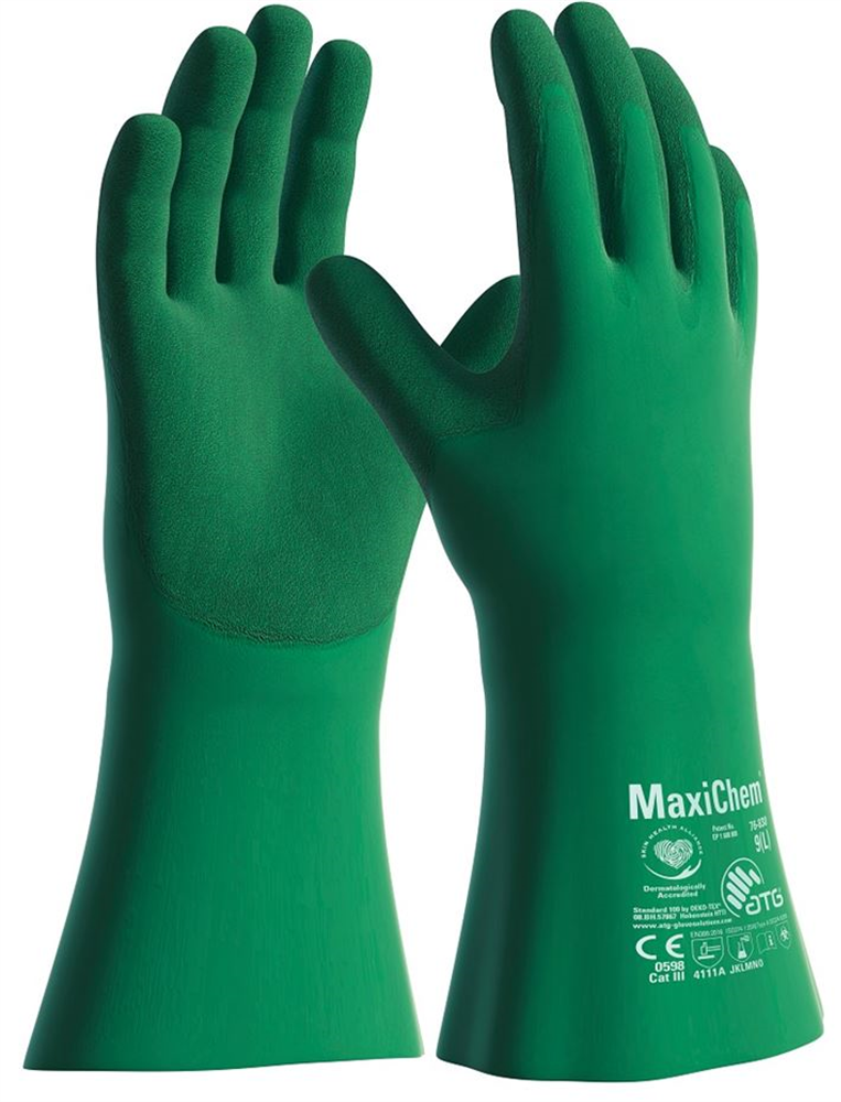 Chemické rukavice ATG MaxiChem 76-830 s TRItech máčané v nitrile