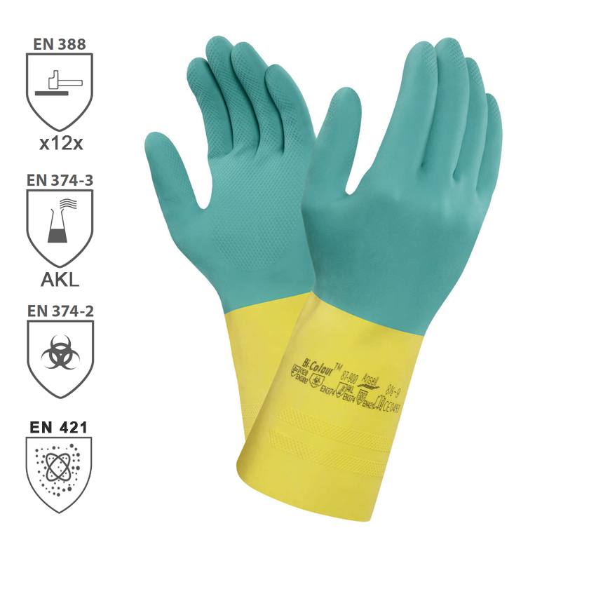 Chemické rukavice BI-COLOUR 87-900 (Ansell)
