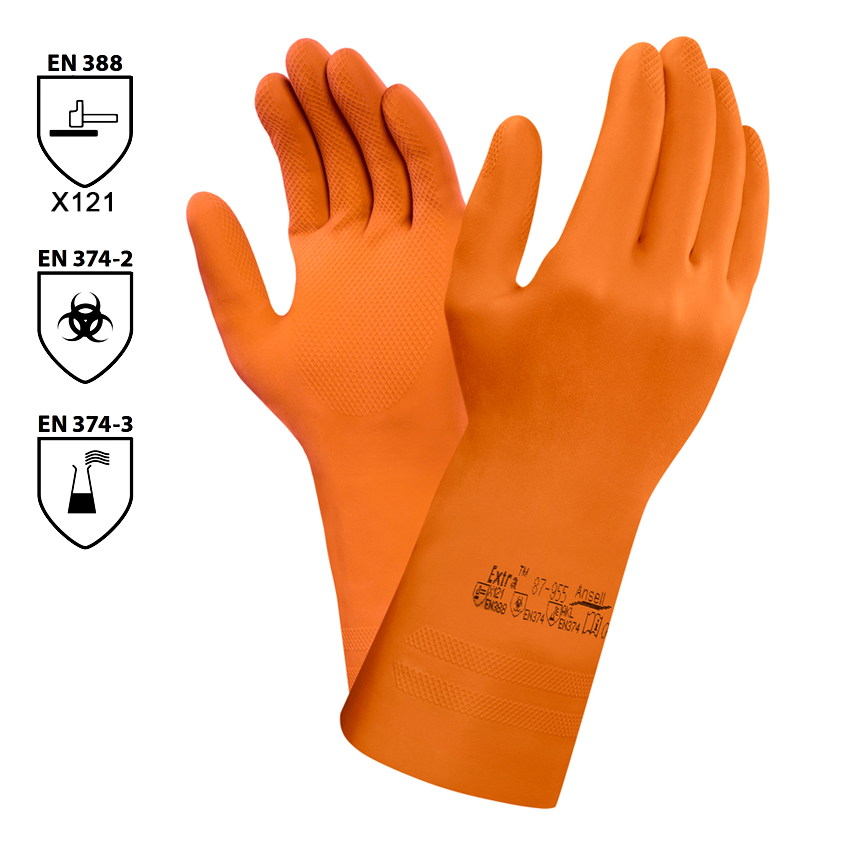 Chemické rukavice EXTRA  87-955 latexové (Ansell)