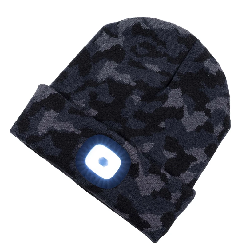 Čiapka BOAST s LED svetlom zimn&aacute; camo čierna