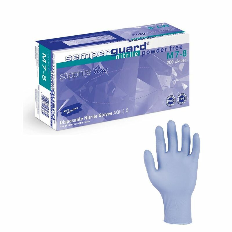 Jednorazové rukavice SEMPERGUARD SAPPHIRE BLUE nitrilové nepudrované