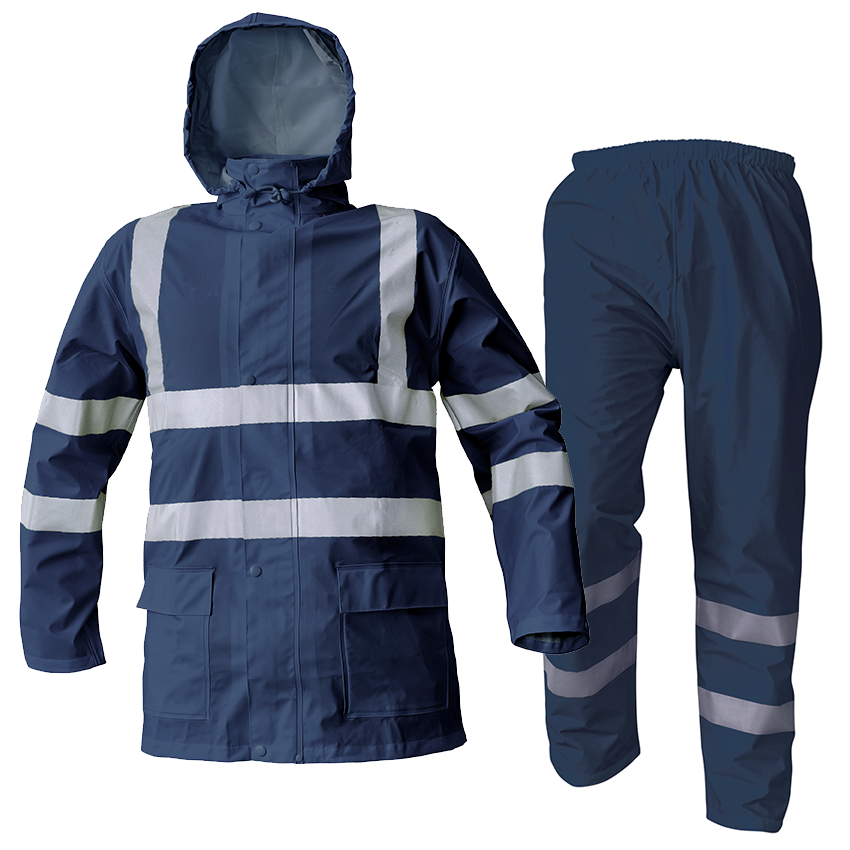Komplet do dažďa SIRET SET reflexn&yacute; tmavomodr&yacute; (navy) XXXL
