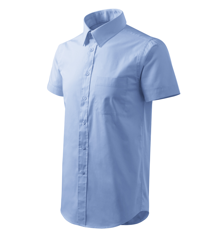 Košeľa SHIRT/CHIC 120g krátky rukáv pánska nebeská modrá XL