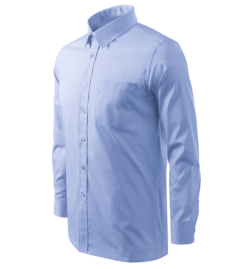 Košeľa SHIRT/STYLE 125g dlhý rukáv pánska nebeská modrá L